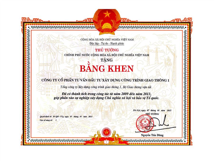  Bằng khen - Chủ tịch nước CHXH CN Việt Nam - 2015